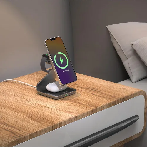 Vista 4 de 3 in 1 Charging Station for Apple Multiple Devices, Aluminum Magnetic Wireless Charger Stand for iPhone 17 1615141312 Series, Wireless Chargers Dock