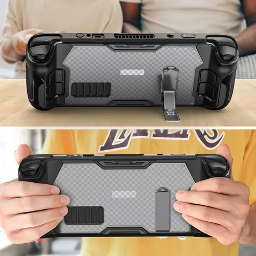 Vista 7 de GORIXER Protective Case for Steam Deck with Kickstand, TPU Protector Cover Accessories with Stand & Screen Protector & Thumb Grips, Full Protection