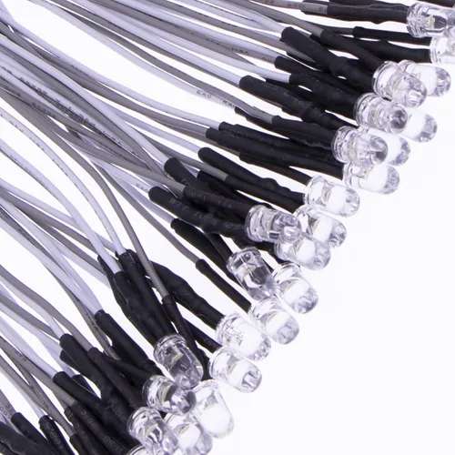Vista 14 de 35 luces LED blancas precableadas de 0.197 in, diodos LED ultrabrillantes de 12 V y 0.197 in, resistencia integrada para proyectos de bricolaje