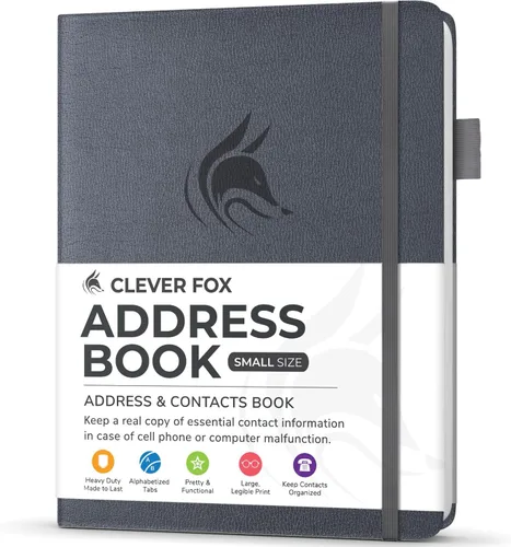 Vista 16 de Clever Fox - Libreta de direcciones con pestañas alfabéticas - Libro de teléfono y direcciones de cuero PU para guardar contactos de forma segura