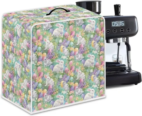 Vista 39 de Funda para cafetera, poliéster, azul, se adapta a la mayoría de máquinas de café estándar, protector resistente al polvo, huellas dactilares