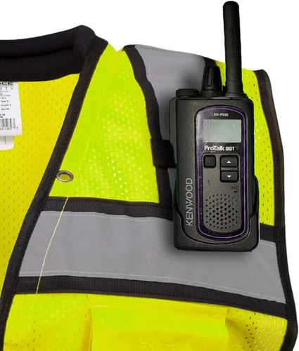 Vista 5 de SU350G Surveyors Clase 2 - Chaleco de seguridad con bolsillos para tablet y acolchado para el cuello, cumple con la norma ANSI/ISEA 107-2015, Verde