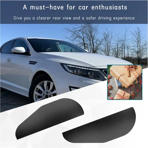 Vista 6 de Dickno 2 piezas Protector de espejo retrovisor para lluvia, espejo lateral de fibra de carbono, protector de ceja contra la lluvia, espejo