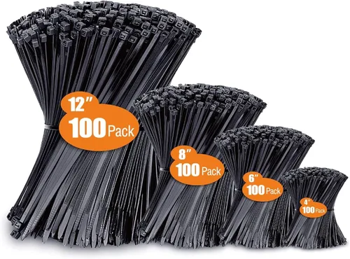 Vista 16 de Bridas de cremallera verdes, 200 piezas de 8 pulgadas de PA66, bridas de alambre de plástico resistentes de nylon con 45 libras, bridas de cable