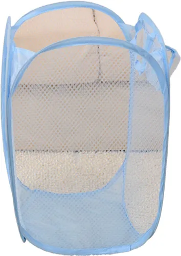 Vista 7 de DurReus Cesta de almacenamiento rectangular pequeña de malla plegable para ropa de bebé, organizador de armario, cubos de basura para habitación