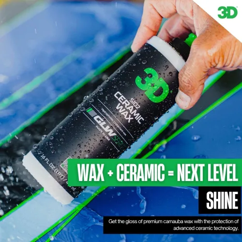 Vista 2 de 3D GLW Series - Cera de cerámica con infusión de SiO2 para el máximo brillo, protección hidrofóbica y fácil aplicación, brillo ultra suave