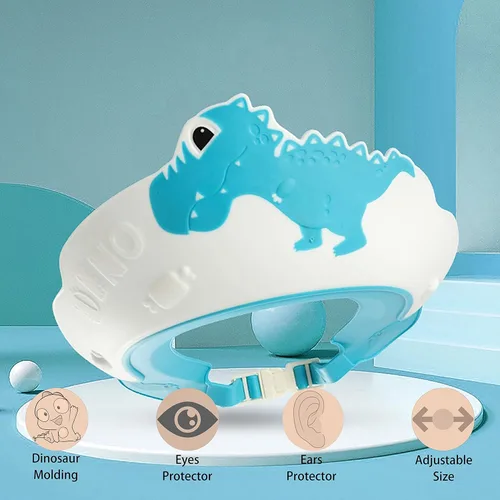 Vista 2 de Gorro de ducha para bebé con protector, gorro de ducha para niños, visera con protección para ojos y oídos para niños de 0 a 9 años, lindo diseño