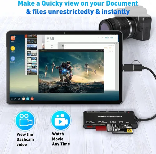 Vista 7 de xD-Picture - Lector de tarjetas USB 3.0, lector de tarjetas de memoria para tarjetas xD/CF/MS/SD/TF - Lector de tarjetas 7 en 1 para Windows, Mac