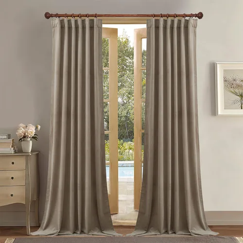 Vista 50 de StangH Cortinas de Terciopelo 42x84 pulgadas Beige Camello Oscurecedoras Resistentes al Calor Cobertura de Ventana Aplastadas Decoración del Hogar