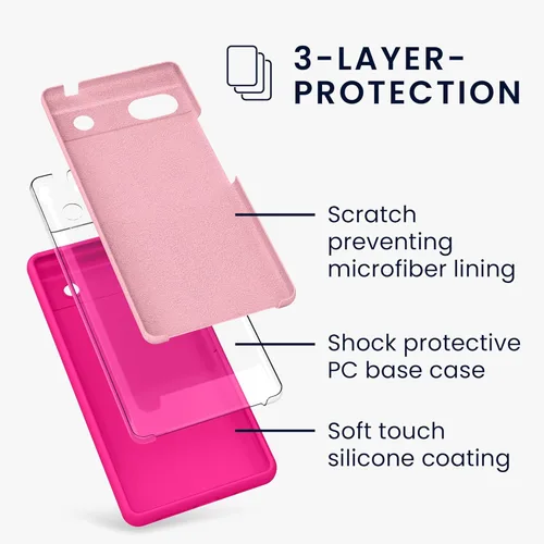 Vista 64 de kwmobile Funda Compatible con Google Pixel 6 Pro - Funda de teléfono de silicona TPU con acabado suave - Azul Arrecife