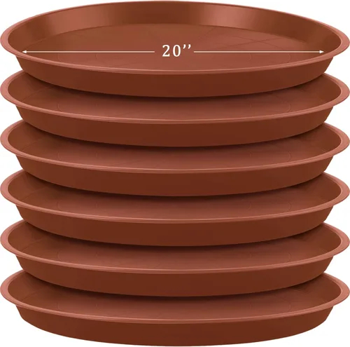 Vista 12 de Eccliy Paquete de 6 platillos de plástico resistentes para macetas, platillos grandes para macetas, bandejas de agua de plástico para interiores