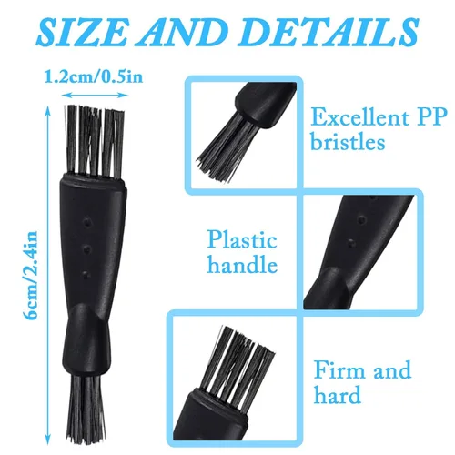 Vista 2 de 24 piezas de afeitadoras eléctricas para hombre, cepillo de limpieza de doble cara, cepillo limpiador de cepillo de pelo, herramienta pequeña