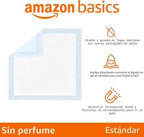 Vista 2 de Yaxa Basics Almohadillas para orinar para perros y cachorros, 5 capas a prueba de fugas, superabsorbentes, superficie de secado rápido