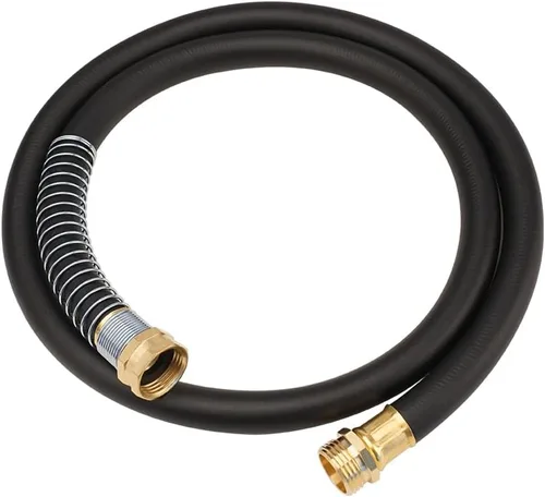 Vista 20 de WiseFlow Manguera de jardín de 3 pies x 5/8 pulgadas, manguera de goma resistente, manguera de agua con trenzado de cinco capas, accesorios macho