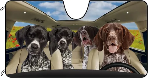 Vista 8 de Parasol para parabrisas delantero de automóvil para perro, Shih Tzu con el mar de flores, parasol para parabrisas de vehículo, reflector de rayos