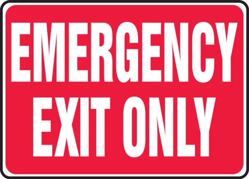 Vista 2 de Accuform Señal de seguridad "Solo salida de emergencia", Accu-Shield™, 7 x 10 pulgadas (MEXT586XP) 7 x 10 Inches (MEXT586XP)