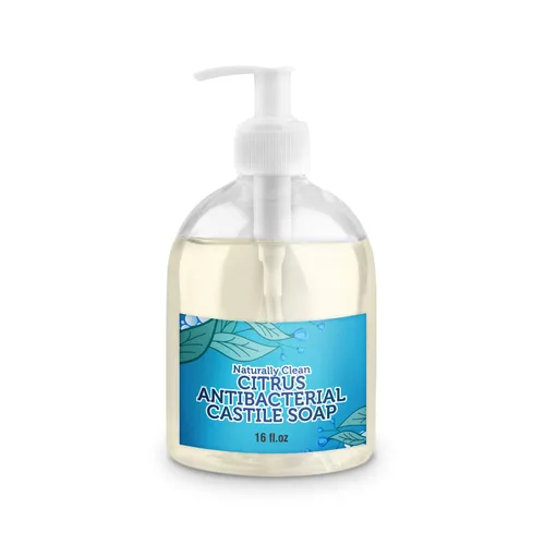 Citrus Antibacterial Pure Castile Soap Liquid for Face, Hand & Body Wash-Vegan, Non-GMO, Made in USA, All Skin Types, Dry & Sensitive Skin 16 oz