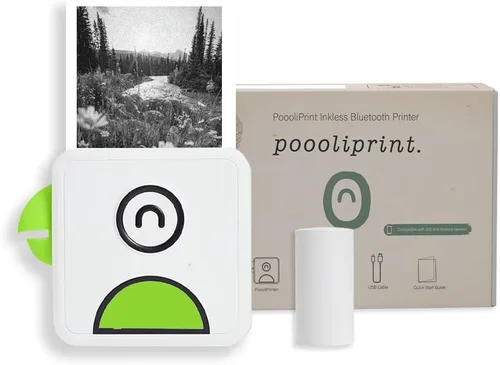 Vista 8 de Poooliprint L1 Impresora de bolsillo sin tinta – Mini teléfono Bluetooth portátil Poooli impresora térmica para iOS + Android impresión de fotos