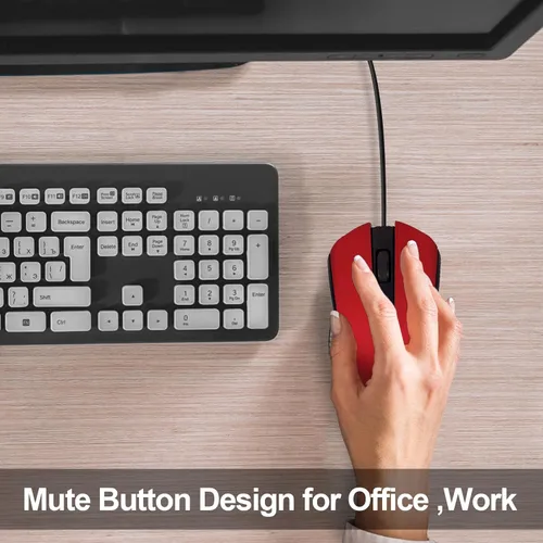 Vista 3 de Guiheng Ratón ergonómico con cable USB para mano derecha o izquierda, con clics duraderos para PC, laptop, escritorio, Chromebook, portátil, Mac