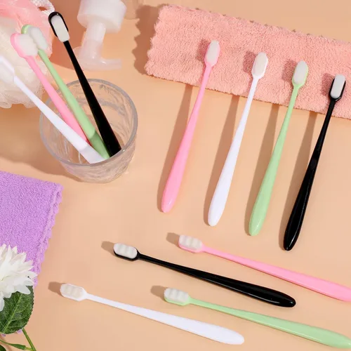 Vista 7 de 80 piezas de 7 pulgadas 4 colores extra suave cepillo de dientes a granel 20, 000 cerdas suaves compacto micro nano manual cepillo de dientes cómodo