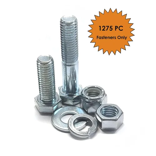 Vista 2 de Surtido de 1275 piezas métricas de 10.9 tornillos de rosca gruesa- Tornillos hexagonales, tuercas hexagonales, arandelas planas y arandelas