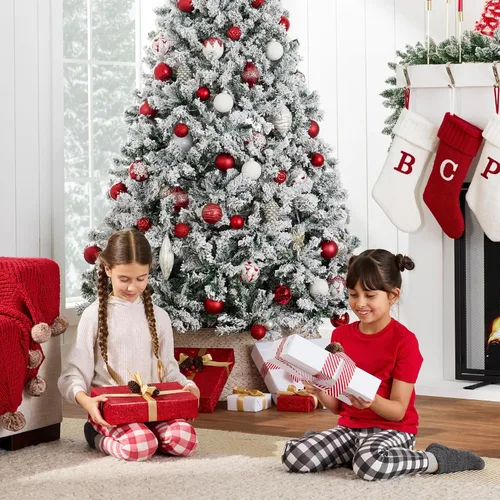 Vista 4 de Best Choice Products - Árbol artificial de Navidad flocado, pino de 1.4 m, premium, sin iluminación, con ramas completas, soporte de metal - Verde