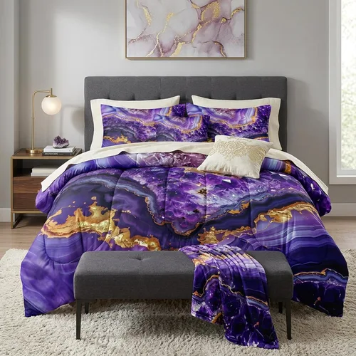 Vista 30 de Bedbay Juego de edredón con temática de playa, juego de edredón costero tamaño Queen, vida marina, turquesa, estrellas de mar, juego de edredón