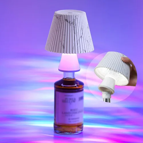 Vista 11 de WILIT Lámpara inalámbrica para botellas de licor, pantallas de lámpara de mesa regulables sin cable, luz nocturna que funciona