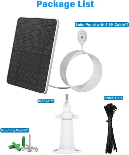 Vista 8 de Cargador de Panel Solar Compatible con Cámara Arlo Pro 5S/Pro 4/Pro 3/Pro 3 Floodlight/Ultra/Ultra 2, Paneles Solares de 6V 4.5W Carga IP65