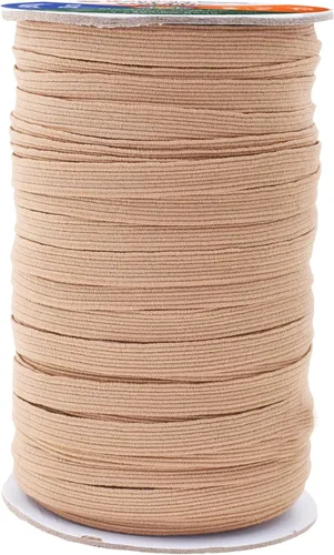 Vista 24 de Mandala Crafts Rollo de bandas elásticas beige de 0.472 in y 20 yardas para costura, 1/2 cordón elástico plano, correas elásticas trenzadas de 1 2