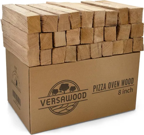 Vista 8 de Horno de pizza de madera, madera de roble secada al horno para hornos de pizza, troncos sin corteza de 6 pulgadas, ideal para Ooni, Gozney, estufa