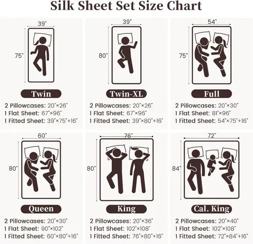 Vista 8 de THXSILK Juego de sábanas de seda de 4 piezas, sábanas de seda de morera 100% natural de grado superior 6A+, juegos de ropa de cama de lujo, ultra