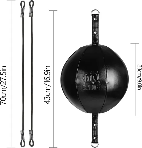 Vista 2 de InnoLife Kit de saco de boxeo de doble extremo con bola de perforación, kit de reacción de velocidad con cordones elásticos, perfecto