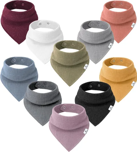 Vista 32 de DiaperSquad's 100% Organic Cotton Baby Drool Bibs, Super Absorbent & Adjustable Baby Bibs for Drooling and Teething