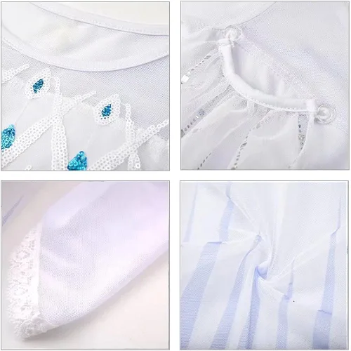 Vista 4 de Disfraz de princesa para niñas de Ice 2 Halloween fiesta de cumpleaños Cosplay traje para niños pequeños y adolescentes.