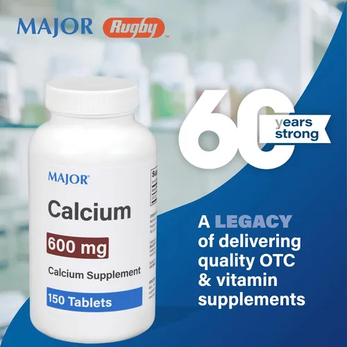 Vista 5 de Major Tabletas de calcio de 600 mg - Suplemento de calcio - 150 unidades (1 paquete)
