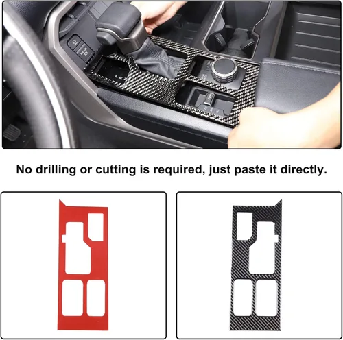 Vista 141 de Aunginsy Marco para panel de cambio de marchas con caja de almacenamiento Compatible con Toyota Tundra/Sequoia 2022-2024 2025 Protector contra