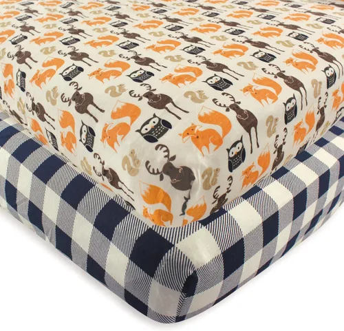 Vista 38 de Hudson Baby Sábana bajera ajustable unisex de algodón para cuna, diseño de animales de granja para niños, talla única