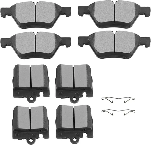 SCITOO Kits de pastillas de freno semimetálicas D853 D876 delanteras y traseras para Mercedes-Benz CLK320 00-03, para Mercedes-Benz CLK430