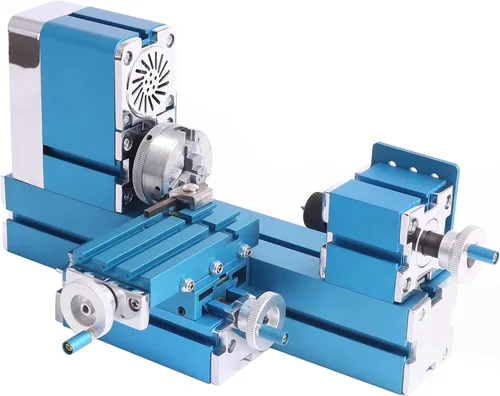 Mini máquina de torno de metal 36W motorizado metalúrgico DIY herramienta de sobremesa carpintería para la educación de la ciencia de la afición