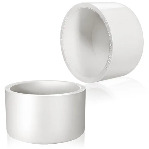 Vista 17 de Tapón de PVC blanco de 1-1/2 pulgadas para extremo de tubería, 10 piezas de conector de adaptador de rosca de PVC para tubería, conector de tapón