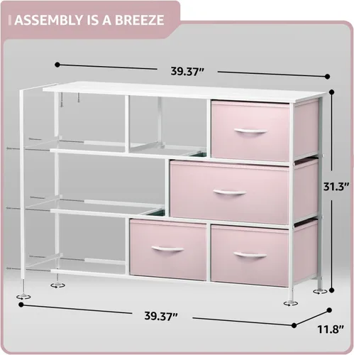 Vista 42 de Sorbus Cómoda con 8 cajones - Mueble para almacenar ropa para niño, para dormitorio, pasillo, clóset, oficina – Marco de acero, parte superior