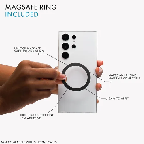 Vista 5 de LoveHandle PRO Compatible con MagSafe Agarre Magnético para Teléfono con Soporte - Montar, Correa y Soporte para Smartphone y Tableta - Anillo
