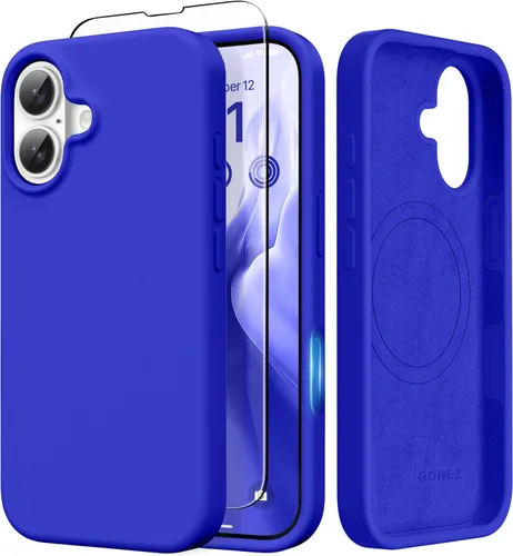 Vista 257 de GONEZ Funda magnética para iPhone 14, compatible con Magsafe, con protector de pantalla + protector de cámara, forro de microfibra antiarañazos