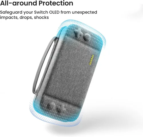 Vista 5 de tomtoc Funda de transporte para Nintendo Switchmodelo OLED, bolsa de viaje grande con bolsillo para controlador Pro, Joy con Grip o adaptador de CA