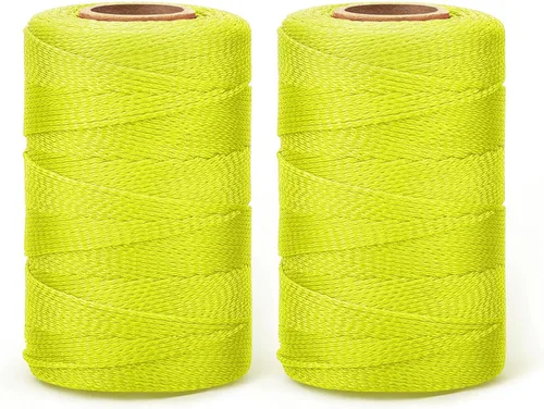 Vista 17 de Amylove Línea de cuerda Mason de 4 rollos #18, línea de cuerda de construcción trenzada de nailon de 500 pies, cuerda resistente para exteriores