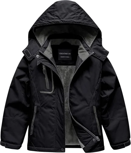 CREATMO US Chaqueta de esquí impermeable para niña, abrigo de nieve de invierno cálido a prueba de viento, chaqueta de lluvia para snowboard