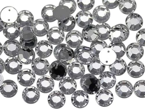 Vista 15 de Allstarco Cuentas de diamantes de imitación para coser con parte trasera plana de 0.472 in para manualidades, gemas redondas de plástico acrílico