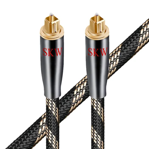 SKW Cable óptico HI-FI Toslink de 4.9 pies/4.9 ft / 1.5m, fibra de PMMA Negro