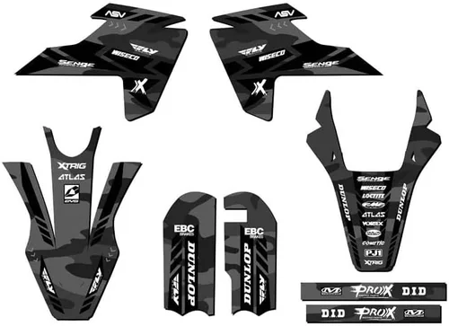 Vista 6 de Kit de base gráfica Mini TC 50 Apache Green Senge 2018-2023 compatible con Husqvarna